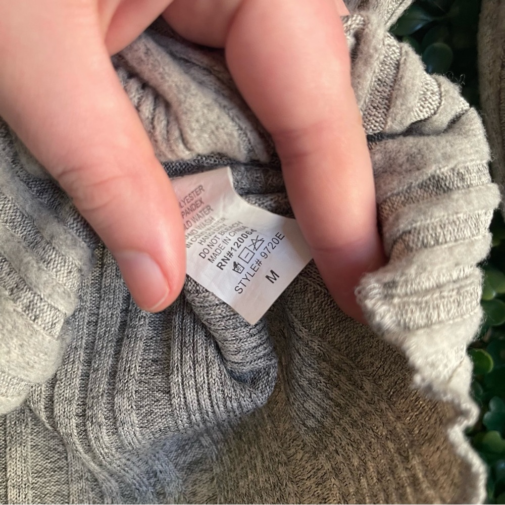 Mind Code Light Gray Ribbed Sweater - Picture 3 of 5